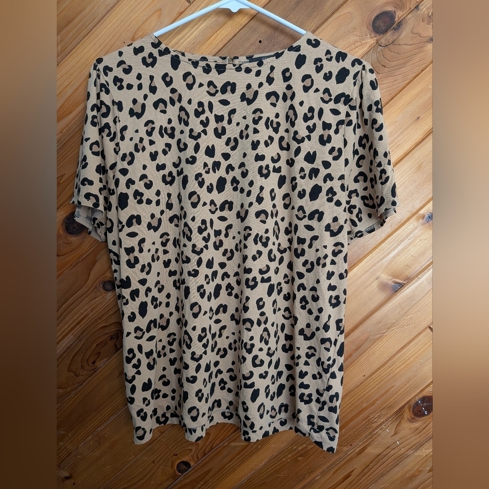 J. Crew Leopard Print Blouse - Tan and Black Size Medium